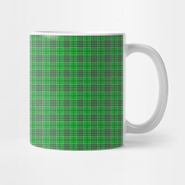 Christmas Holly Green and Evergreen Tartan with White Lines by podartist